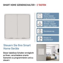 GoSmart Portabler Szenenschalter IP-2002ZW, ZigBee 3.0, 2 Tasten