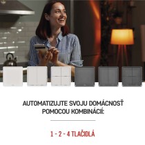 GoSmart Prenosný ovládač scén IP-2002ZW, ZigBee 3.0, 2-tlačidlový