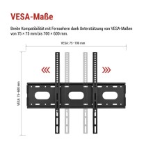 Feste TV-Wandhalterung 42–100" (107–254 cm)