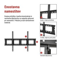 Fiksni stenski TV nosilec 50–120" (127–305 cm)