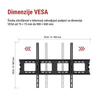 Fiksni stenski TV nosilec 50–120" (127–305 cm)