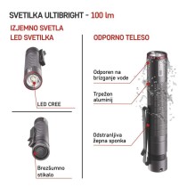 CREE LED svetilka kovinska Ultibright 50, 100lm, 1xAAA