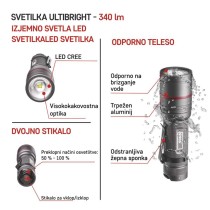 CREE LED svetilka kovinska Ultibright 70, 340lm, 3xAAA