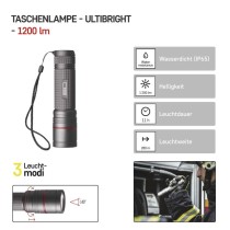 CREE LED Aufladbare Metall-Taschenlampe Ultibright 90, 1200lm