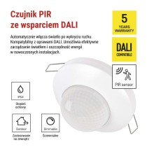 Czujnik ruchu PIR DALI IP54 biały