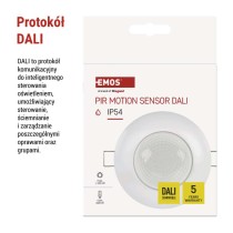 Czujnik ruchu PIR DALI IP54 biały