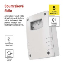 Soumrakové čidlo 1800W IP65 bílé