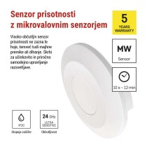 Mikovalovni senzor prisotnosti IP20 24GHZ 2000W bel