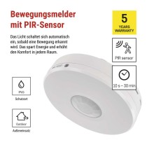 Bewegungsmelder (PIR-Sensor) IP65 2000W, weiss