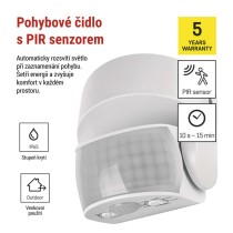 PIR senzor (pohybové čidlo) IP65 1200W, bílé