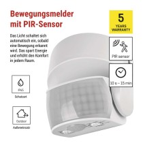 Bewegungsmelder (PIR-Sensor) IP65 1200W, weiss
