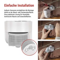 Bewegungsmelder (PIR-Sensor) IP65 1200W, weiss