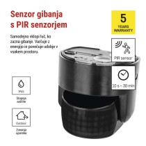 Senzor gibanja IP65 1200W, črn