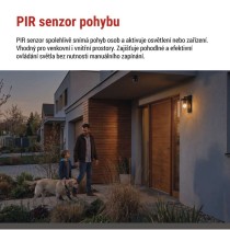 PIR senzor (pohybové čidlo) IP65 1200W, černé