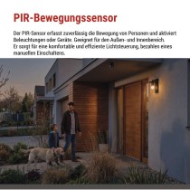 Bewegungsmelder (PIR-Sensor) IP65 1200W, schwarz
