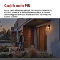 Czujnik ruchu PIR IP65 1200W, czarny