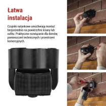 Czujnik ruchu PIR IP65 1200W, czarny