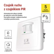 Czujnik ruchu PIR IP20 1200W, biały