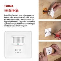 Czujnik ruchu PIR IP20 1200W, biały