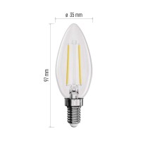 LED žárovka Filament svíčka / E14 / 1,8 W (25 W) / 250 lm / neutrální bílá