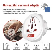 Cestovní univerzální adaptér pro cizince do střední Evropy