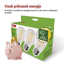 LED žarnica Filament A60 A CLASS/ E27 / 5 W (75 W) / 1 060 lm / toplo bela