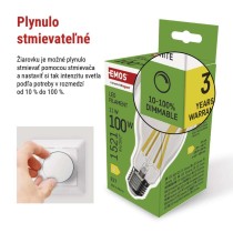 LED žiarovka Filament A60 / E27 / 11W (100W) / 1521 lm / neutrálna biela / stmievateľná