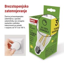 LED žarnica Filament A60 / E27 / 11W (100W) / 1521 lm / nevtralno bela / zatemnilna