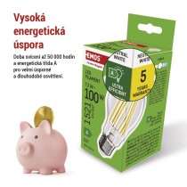 LED žárovka Filament A60 A CLASS / E27 / 7,2 W (100 W) / 1521 lm / neutrální bílá