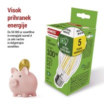 LED žarnica Filament A60 A CLASS / E27 / 7,2 W (100 W) / 1521 lm / nevtralno bela