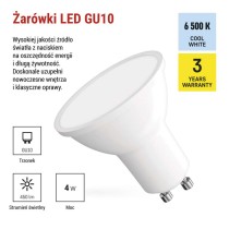 Żarówka LED Classic MR16 / GU10 / 4 W (39 W) / 450 lm / zimna biel