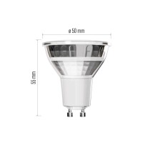 LED žárovka Classic MR16 stříbrná/ GU10 / 3 W (32 W) / 345 lm / teplá bílá