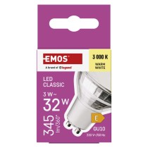 LED žárovka Classic MR16 stříbrná/ GU10 / 3 W (32 W) / 345 lm / teplá bílá