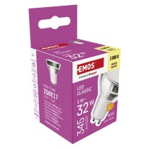LED žárovka Classic MR16 stříbrná/ GU10 / 3 W (32 W) / 345 lm / teplá bílá