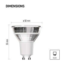 LED žárovka Classic MR16 stříbrná/ GU10 / 3 W (32 W) / 345 lm / neutrální bílá