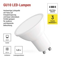LED Lampe Classic MR16 Weiß/ GU10 / 1,3 W (16 W) / 150 lm / NeutralWeiß