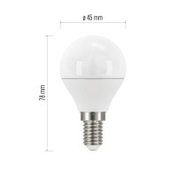 LED izzó True Light Mini Globe / E14 / 4,2 W (40 W) / 470 lm / meleg fehér