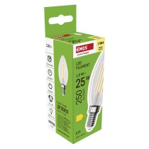 LED žárovka Filament svíčka / E14 / 1,8 W (25 W) / 250 lm / teplá bílá