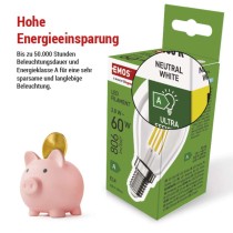 LED Lampe Filament Mini Globe A CLASS / E14 / 3,8 W (60 W) / 806 lm / Neutral Weiß
