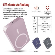 Powerbank EMOS WI 1046, 10 000 mAh, 20 W+Wireless, lachs