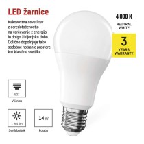 LED žarnica Classic A60 / E27 / 14 W (120 W) / 1901 lm / Nevtralna bela