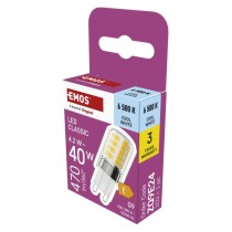LED žárovka Classic JC / G9 / 4,2 W (40 W) / 470 lm / studená bílá 