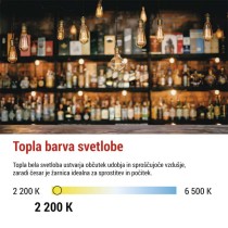 LED žarnica Vintage G125 / E27 / 4,5 W (40 W) / 420 lm / Toplo bel