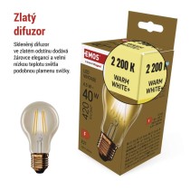 LED žárovka Vintage A60 / E27 / 4,5 W (40 W) / 420 lm / teplá bílá