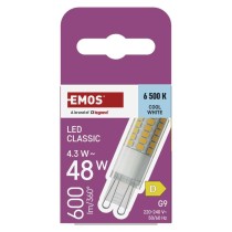 LED žárovka Classic JC / G9 / 4,3 W (48 W) / 600 lm / Studená bílá