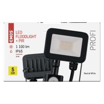 LED reflektor INOVO s pohybovým čidlem, 10 W, šedý, neutrální bílá