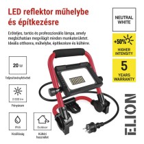 LED reflektor ELION 20W, red-fekete, IP65, 3000 lm, természetes fehér