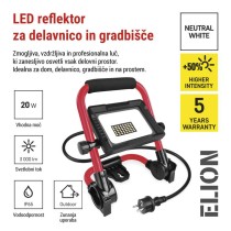 LED reflektor ELION 20W, rdeča-črn, IP65, 3000 lm, nevtralna bela
