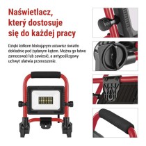 Naświetlacz LED ELION 20W, czerwony-czarny, IP65, 3000 lm, neutralna biel