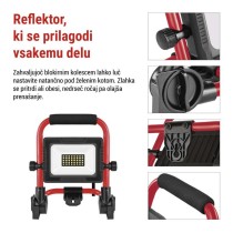 LED reflektor ELION 20W, rdeča-črn, IP65, 3000 lm, nevtralna bela